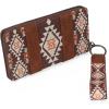 imageX Wrangler Wristlet Western Wallet Boho Aztec Credit Card Holder for Women2203 Coffee