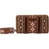 imageX Wrangler Wristlet Western Wallet Boho Aztec Credit Card Holder for Women2203 Dark Brown
