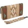 imageX Wrangler Wristlet Western Wallet Boho Aztec Credit Card Holder for WomenAztec Khaki