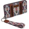 imageX Wrangler Wristlet Western Wallet Boho Aztec Credit Card Holder for Women2023 Black and Grey