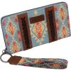 imageX Wrangler Wristlet Western Wallet Boho Aztec Credit Card Holder for Women2202 Brown