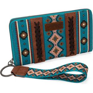 imageX Wrangler Wristlet Western Wallet Boho Aztec Credit Card Holder for Women2023 Dark Turquoise