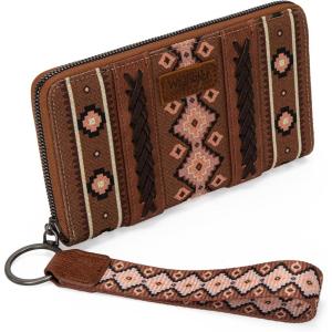 imageX Wrangler Wristlet Western Wallet Boho Aztec Credit Card Holder for Women2203 Dark Brown