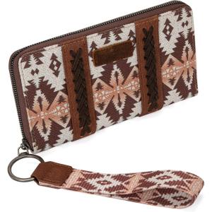 imageX Wrangler Wristlet Western Wallet Boho Aztec Credit Card Holder for Women2203 Light Coffee