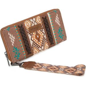 imageX Wrangler Wristlet Western Wallet Boho Aztec Credit Card Holder for WomenAztec Brown