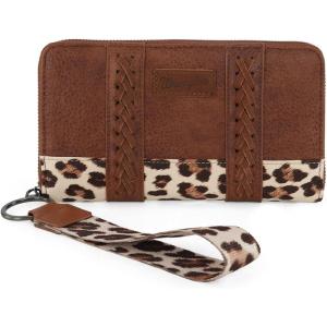 imageX Wrangler Wristlet Western Wallet Boho Aztec Credit Card Holder for WomenLeopard Brown