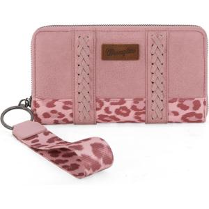 imageX Wrangler Wristlet Western Wallet Boho Aztec Credit Card Holder for WomenLeopard Pink