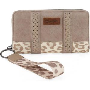 imageX Wrangler Wristlet Western Wallet Boho Aztec Credit Card Holder for WomenLeopard Tan