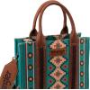 imageWrangler Aztec Tote Bag for Women Boho Shoulder Purses and Western HandbagsElegant Turquoiseguitar Strap M
