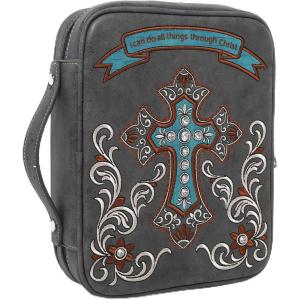 imageMontana West Western Style Embroidered Bible Covers for Women Men Bible Carrying Case Church Bag Bible Protective