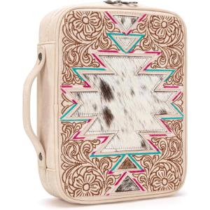 imageMontana West Western Style Embroidered Bible Covers for Women Men Book Carrying Case Church Bag Outdoor Bible ProtectiveTan Aztec