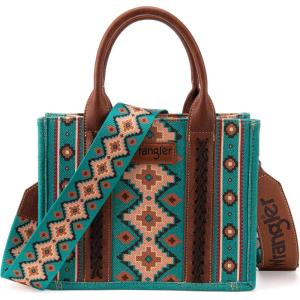 imageWrangler Aztec Tote Bag for Women Boho Shoulder Purses and Western HandbagsElegant Turquoiseguitar Strap M