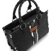 imageMontana West Wrangler Animal Print Tote Bag for Women Western Purse Boho Top Handle Satchel HandbagCow Black