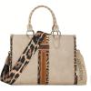 imageMontana West Wrangler Animal Print Tote Bag for Women Western Purse Boho Top Handle Satchel HandbagLeo Khaki