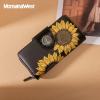 imageMontana West Womens Wallets Western Sunflower Wallet Women Large Capacity Credit Card Wallet Ladies Female Bifold Clutch Wallets with ID Window and Coin PurseSunflowerBlack
