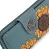 imageMontana West Womens Wallets Western Sunflower Wallet Women Large Capacity Credit Card Wallet Ladies Female Bifold Clutch Wallets with ID Window and Coin PurseSunflowerJeans Blue