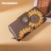 imageMontana West Womens Wallets Western Sunflower Wallet Women Large Capacity Credit Card Wallet Ladies Female Bifold Clutch Wallets with ID Window and Coin PurseSunflowerCoffee
