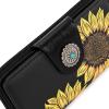 imageMontana West Womens Wallets Western Sunflower Wallet Women Large Capacity Credit Card Wallet Ladies Female Bifold Clutch Wallets with ID Window and Coin PurseSunflowerBlack