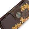imageMontana West Womens Wallets Western Sunflower Wallet Women Large Capacity Credit Card Wallet Ladies Female Bifold Clutch Wallets with ID Window and Coin PurseSunflowerCoffee