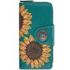 imageMontana West Womens Wallets Western Sunflower Wallet Women Large Capacity Credit Card Wallet Ladies Female Bifold Clutch Wallets with ID Window and Coin PurseSunflowerTurquoise