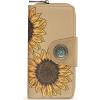 imageMontana West Womens Wallets Western Sunflower Wallet Women Large Capacity Credit Card Wallet Ladies Female Bifold Clutch Wallets with ID Window and Coin PurseSunflowerKhaki