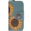 imageMontana West Womens Wallets Western Sunflower Wallet Women Large Capacity Credit Card Wallet Ladies Female Bifold Clutch Wallets with ID Window and Coin PurseSunflowerJeans Blue
