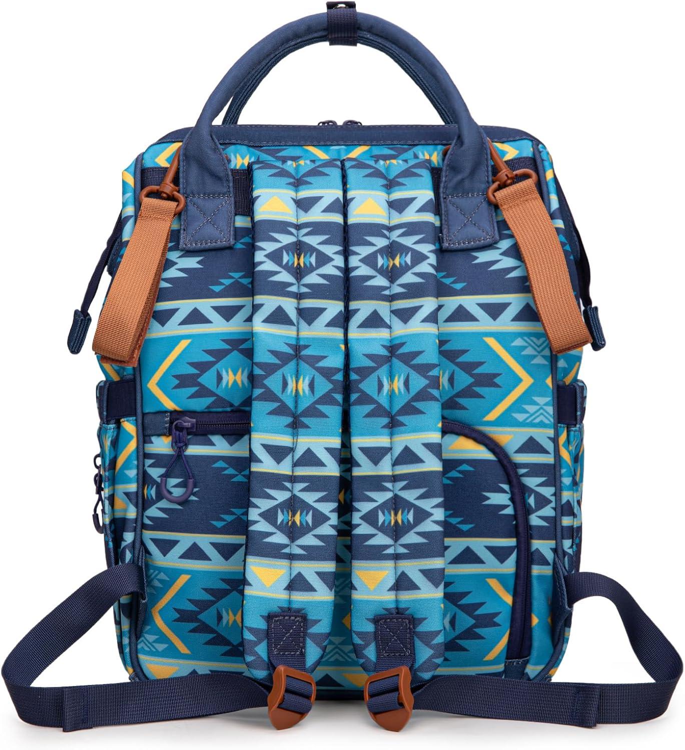 imageMontana West Wrangler Callie Diaper Bag Backpack with Pacifier Case Crossbody Bottle Bag and Stroller Straps Western Pattern Multifunction Baby Travel Bag Set WG22159110TN3pcsnavy