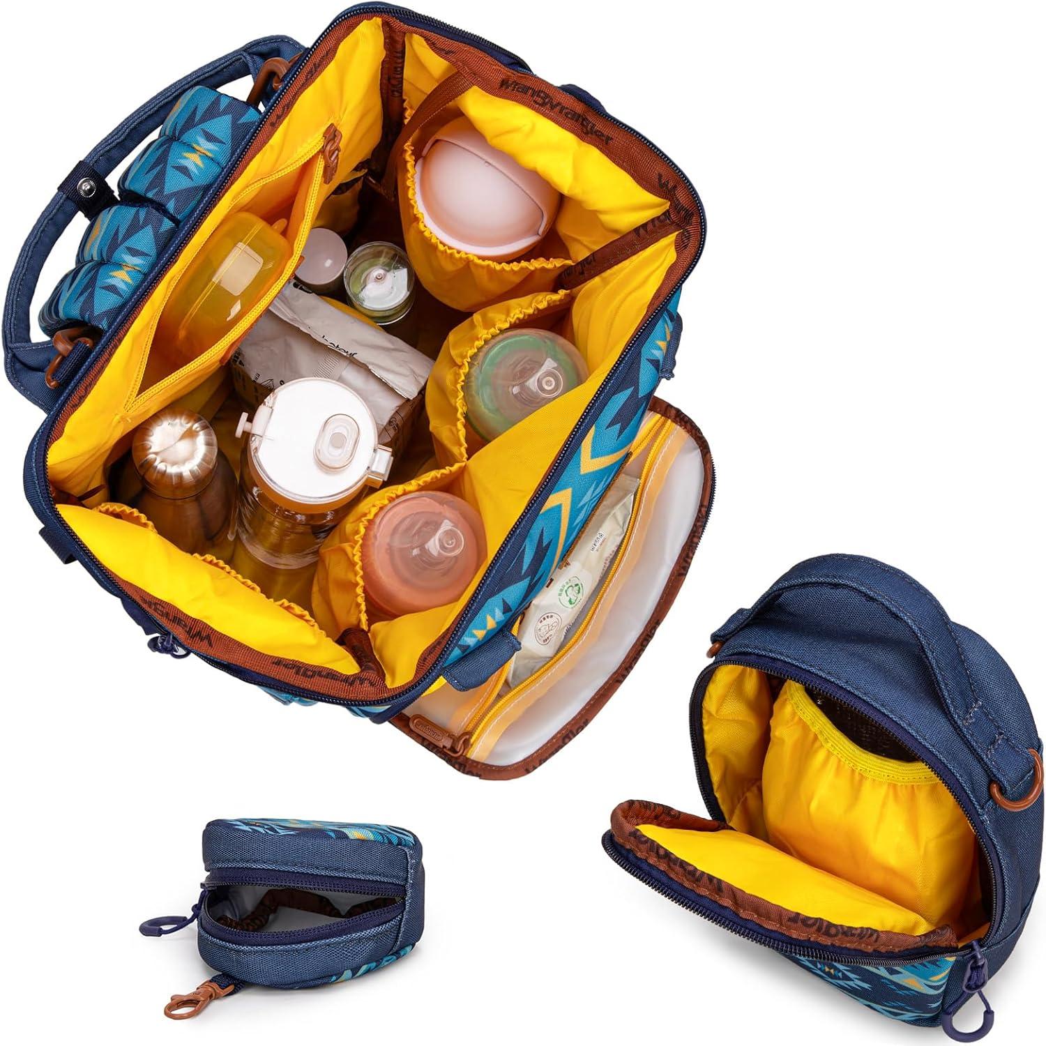 imageMontana West Wrangler Callie Diaper Bag Backpack with Pacifier Case Crossbody Bottle Bag and Stroller Straps Western Pattern Multifunction Baby Travel Bag Set WG22159110TN3pcsnavy