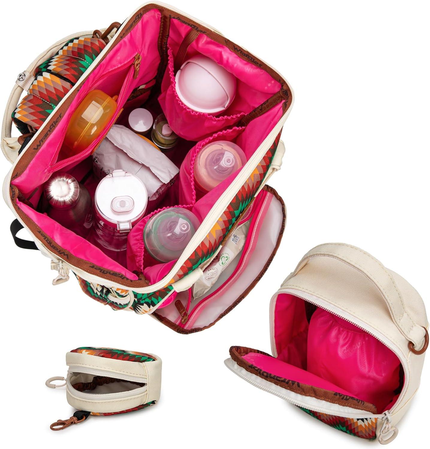 imageMontana West Wrangler Callie Diaper Bag Backpack with Pacifier Case Crossbody Bottle Bag and Stroller Straps Western Pattern Multifunction Baby Travel Bag Set WG22159110TN3pcsangel Tan