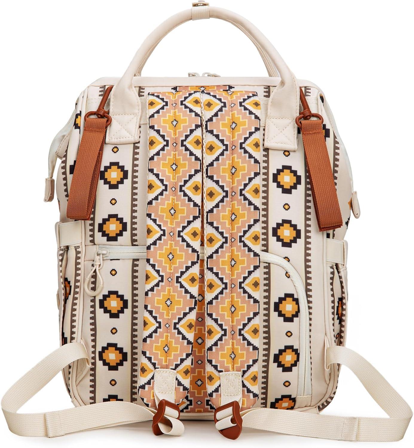 imageMontana West Wrangler Callie Diaper Bag Backpack with Pacifier Case Crossbody Bottle Bag and Stroller Straps Western Pattern Multifunction Baby Travel Bag Set WG22159110TN3pcstan