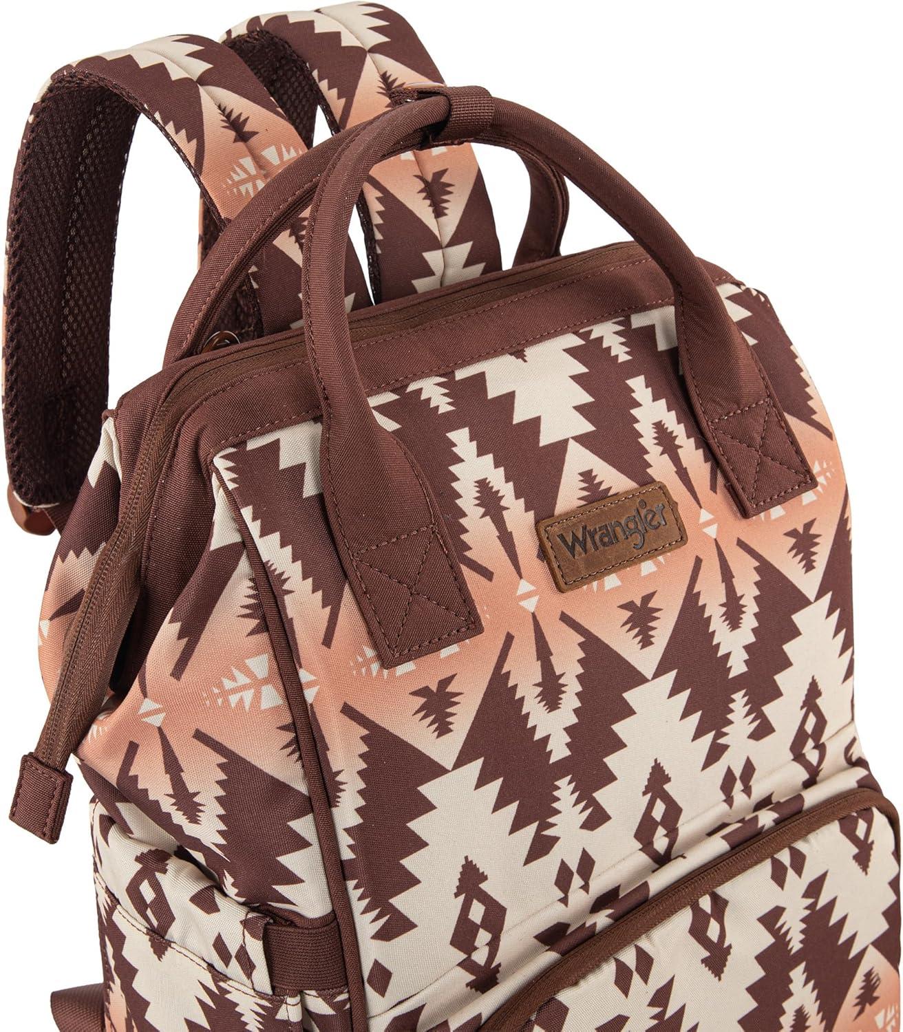 imageMontana West Wrangler Callie Diaper Bag Backpack with Stroller Straps Multifunction Baby Travel Bag WG22049110MSTBrown