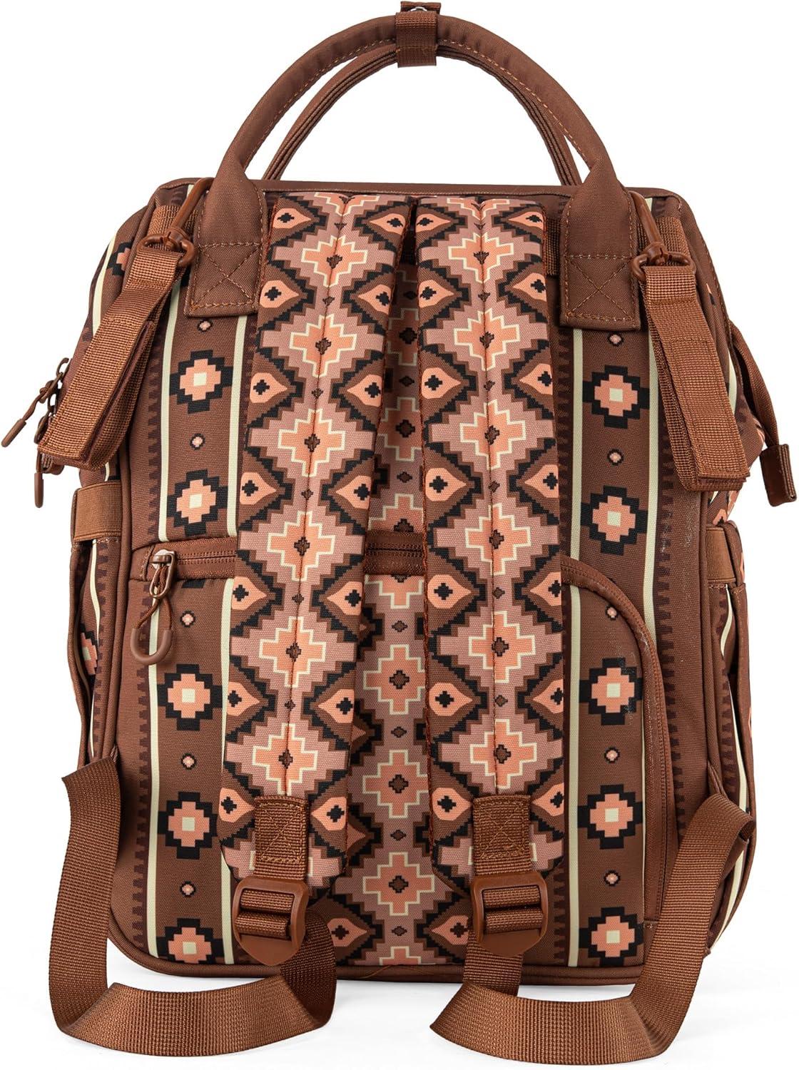 imageMontana West Wrangler Callie Diaper Bag Backpack with Stroller Straps Multifunction Baby Travel Bag WG22049110MSTCamel