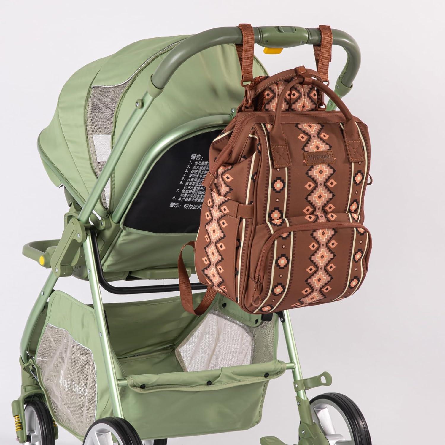 imageMontana West Wrangler Callie Diaper Bag Backpack with Stroller Straps Multifunction Baby Travel Bag WG22049110MSTCamel