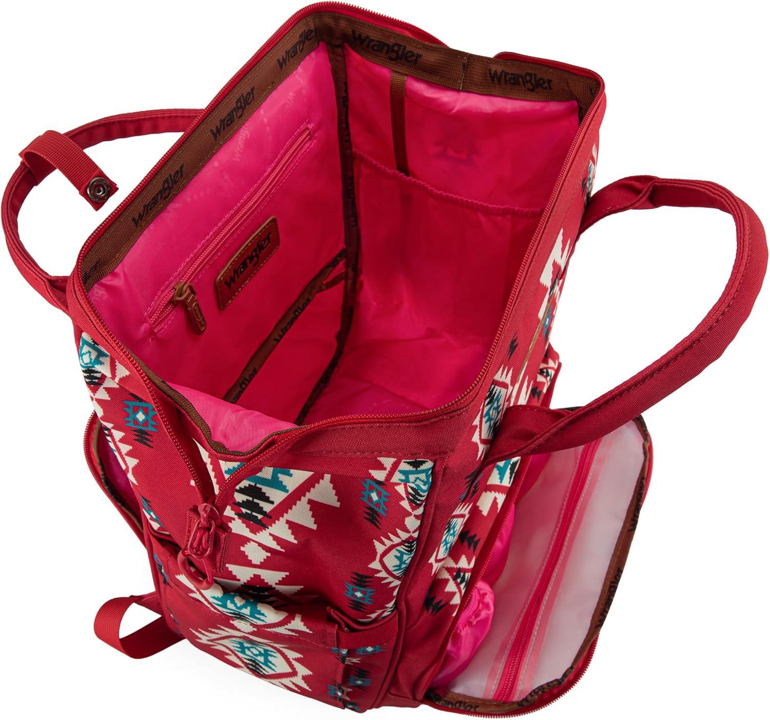 imageMontana West Wrangler Callie Diaper Bag Backpack with Stroller Straps Multifunction Baby Travel Bag WG22049110MSTCherry