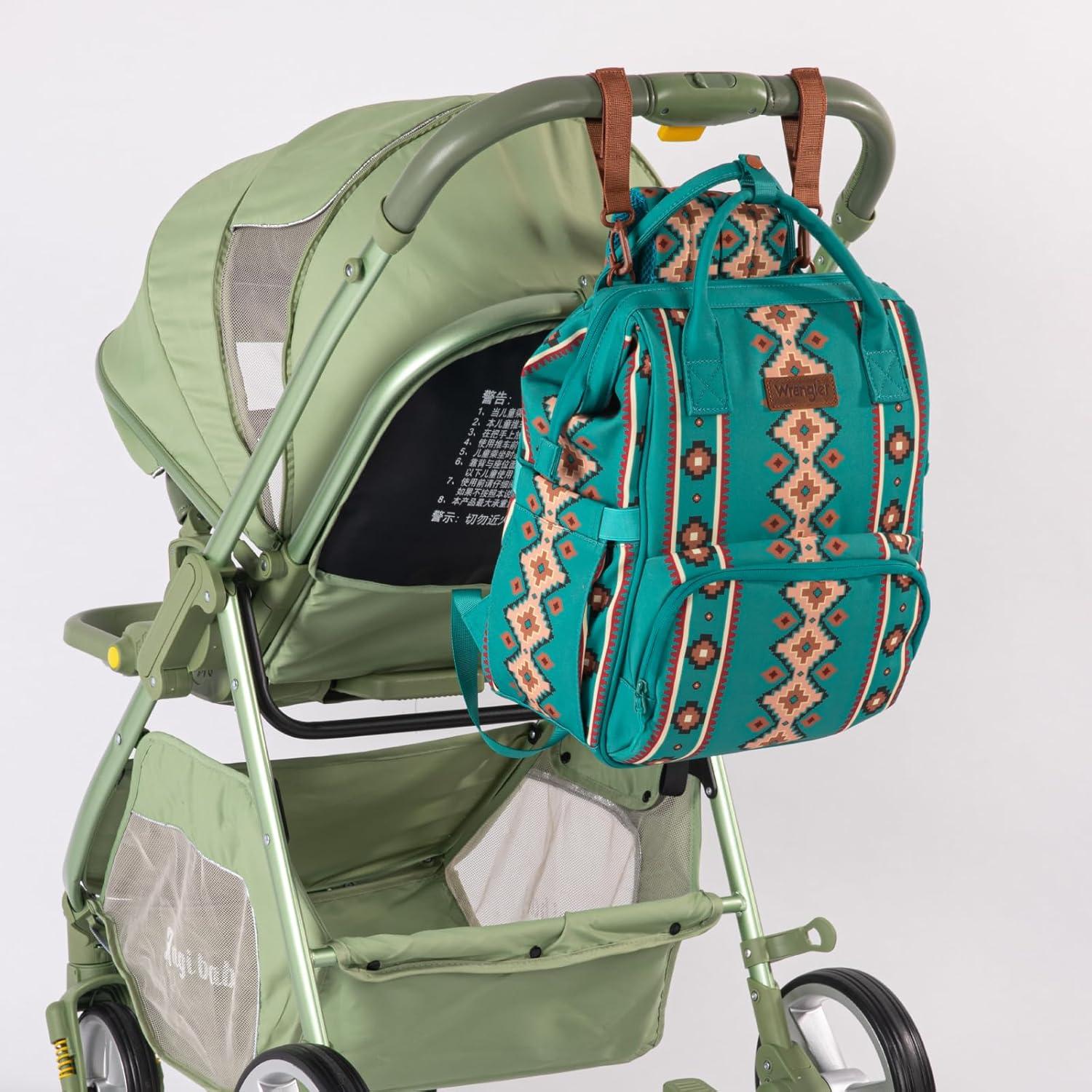 imageMontana West Wrangler Callie Diaper Bag Backpack with Stroller Straps Multifunction Baby Travel Bag WG22049110MSTGreen