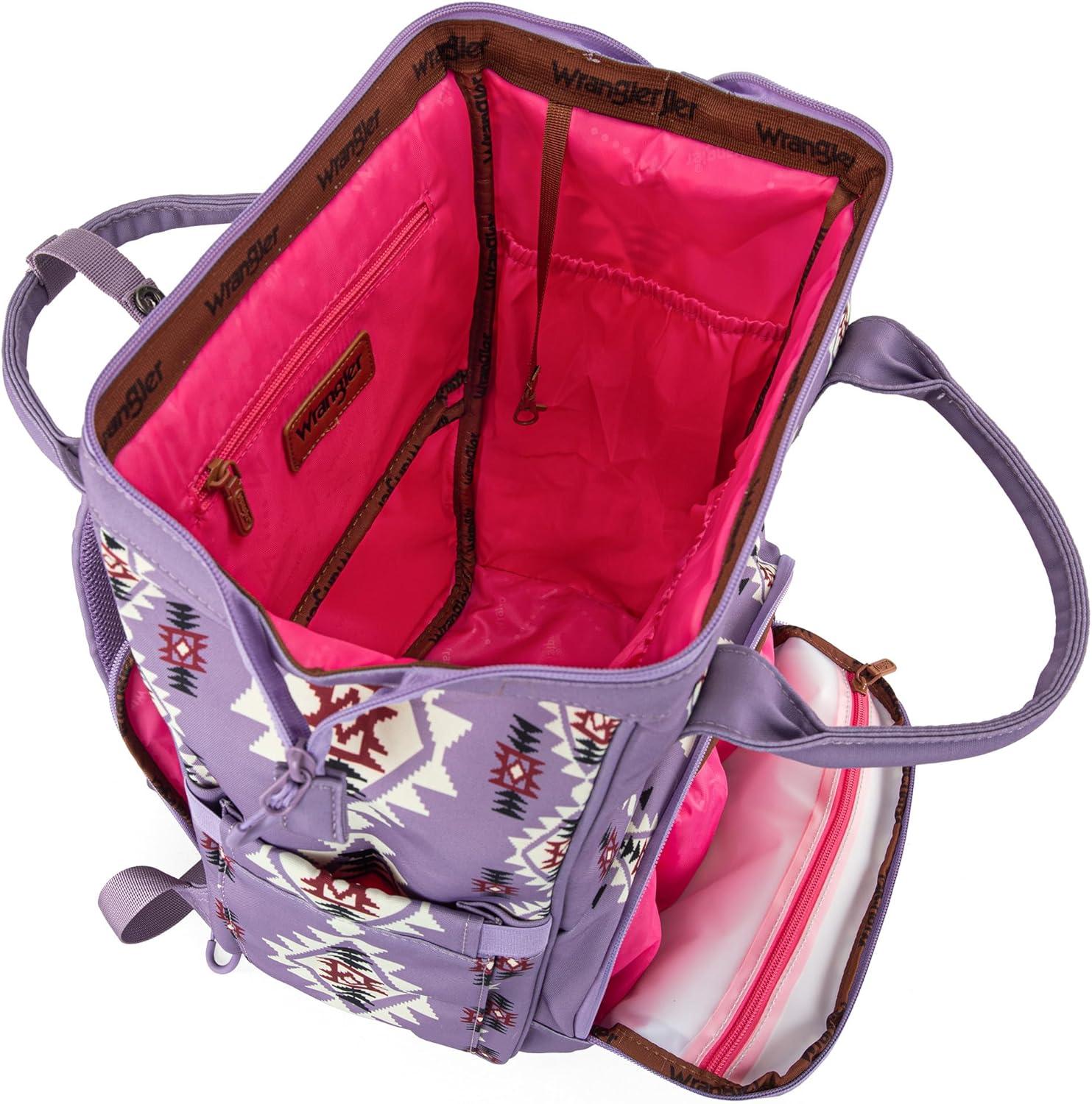 imageMontana West Wrangler Callie Diaper Bag Backpack with Stroller Straps Multifunction Baby Travel Bag WG22049110MSTLilac