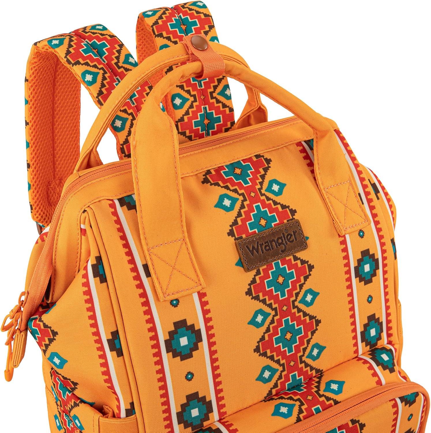 imageMontana West Wrangler Callie Diaper Bag Backpack with Stroller Straps Multifunction Baby Travel Bag WG22049110MSTMustard Yellow