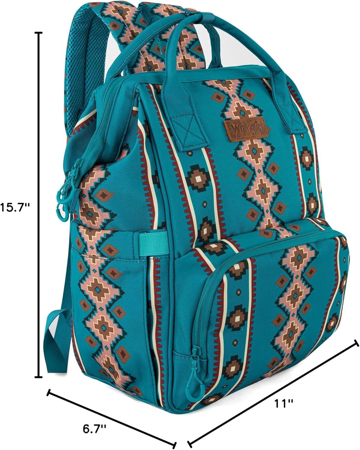 imageMontana West Wrangler Callie Diaper Bag Backpack with Stroller Straps Multifunction Baby Travel Bag WG22049110MSTTurquoise