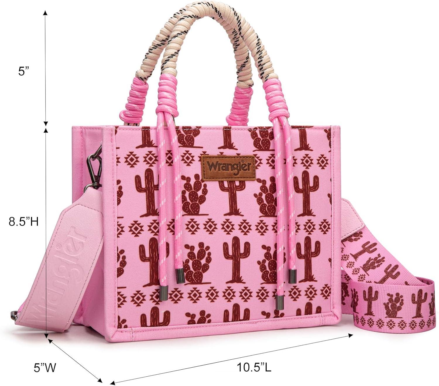 imageMontana West Wrangler Tote Bag Western Satchel Bags for Women with Braided Rope HandlesWide Strapcactus Hotpink