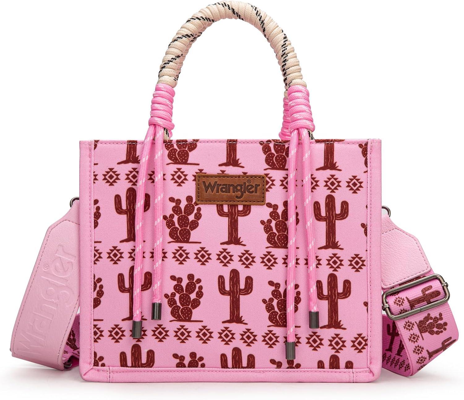 imageMontana West Wrangler Tote Bag Western Satchel Bags for Women with Braided Rope HandlesWide Strapcactus Hotpink