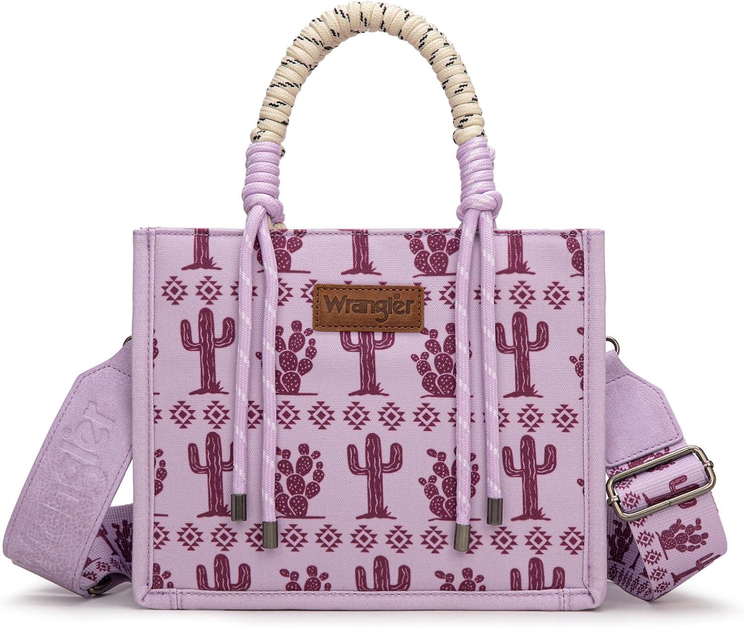 imageMontana West Wrangler Tote Bag Western Satchel Bags for Women with Braided Rope HandlesWide Strapcactus Purple
