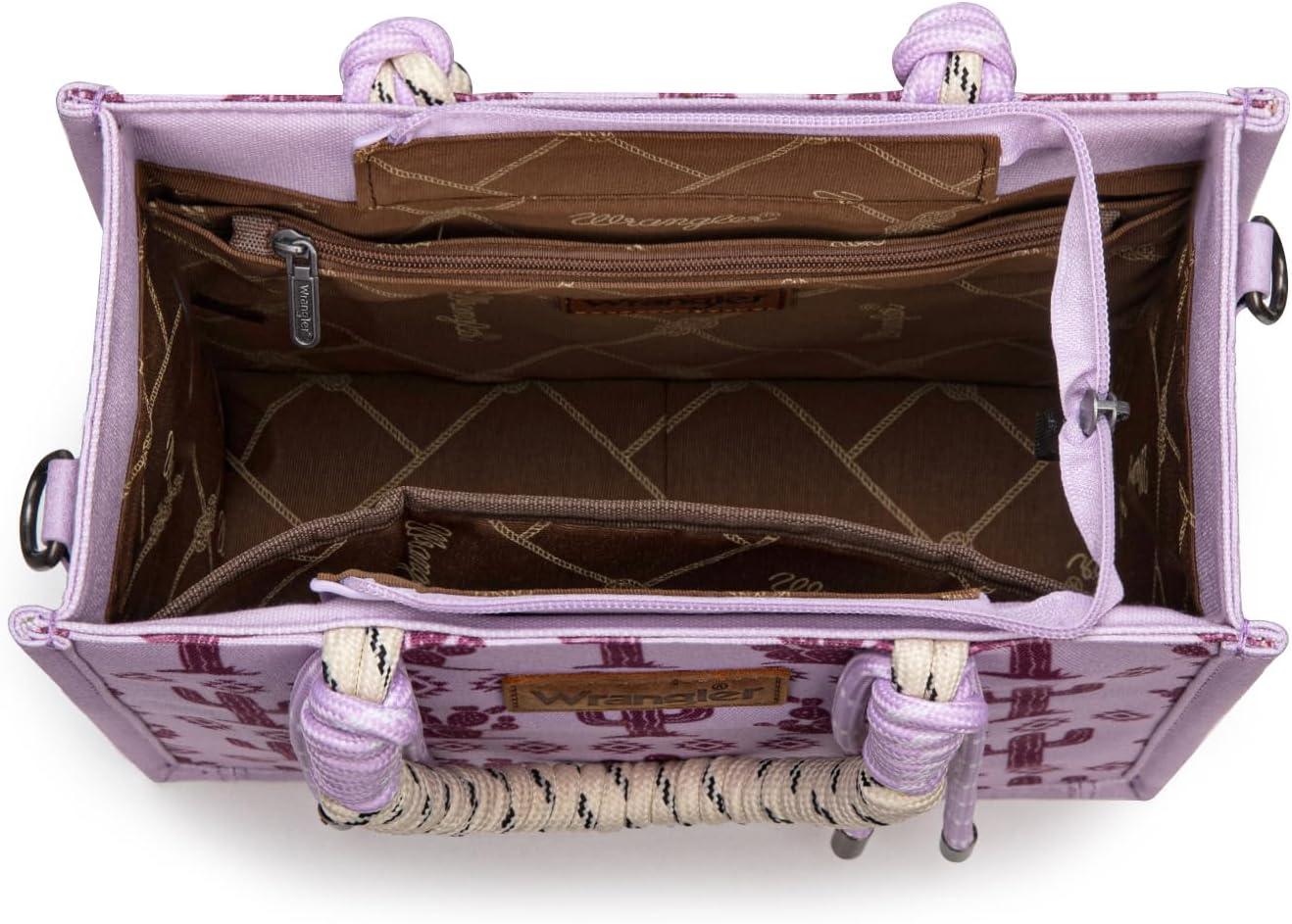 imageMontana West Wrangler Tote Bag Western Satchel Bags for Women with Braided Rope HandlesWide Strapcactus Purple