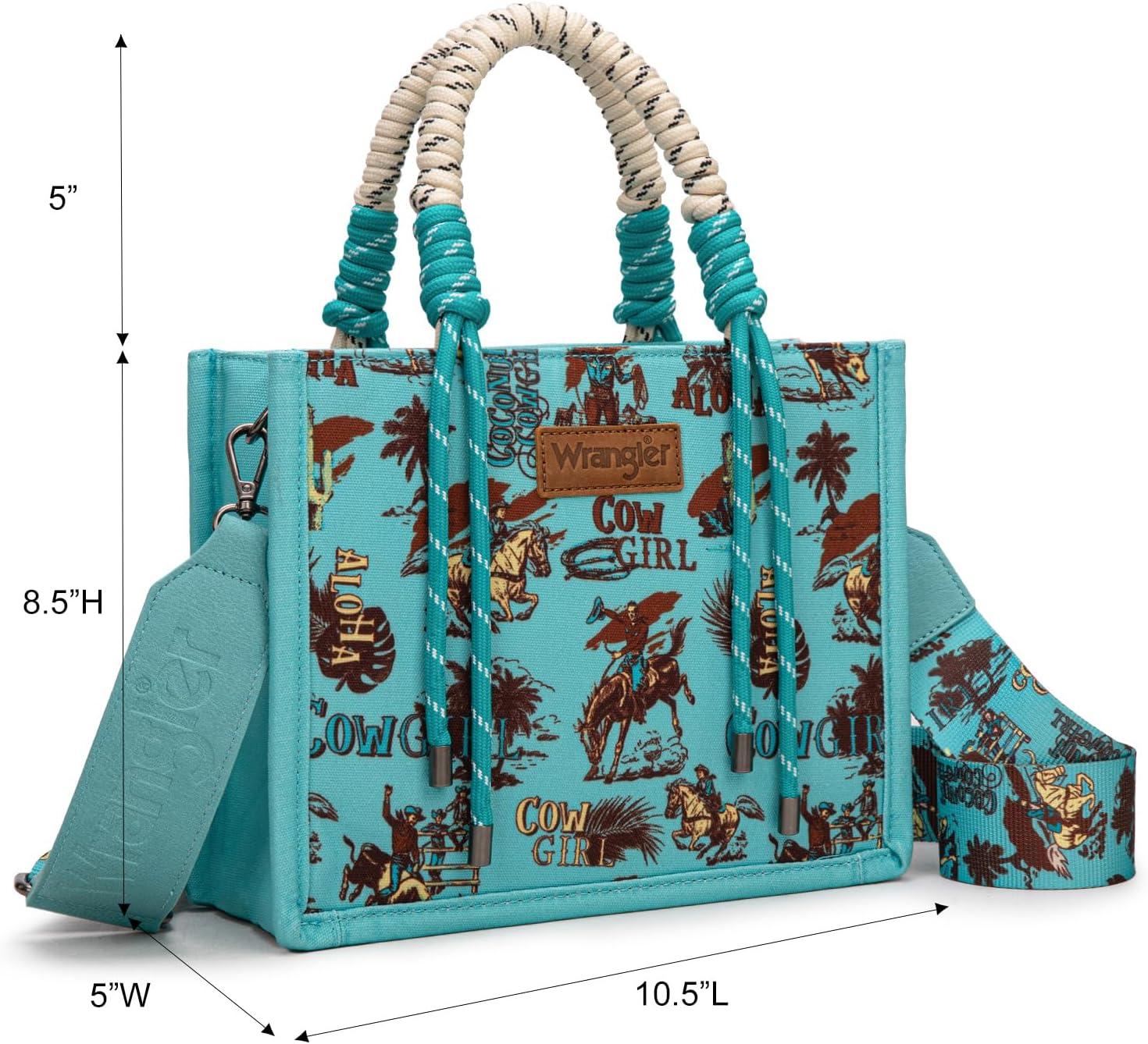 imageMontana West Wrangler Tote Bag Western Satchel Bags for Women with Braided Rope HandlesWide Strapcowgirl Calaite