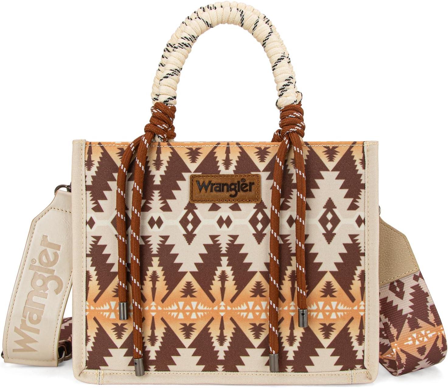 imageMontana West Wrangler Tote Bag Western Satchel Bags for Women with Braided Rope HandlesWide Strapkhaki