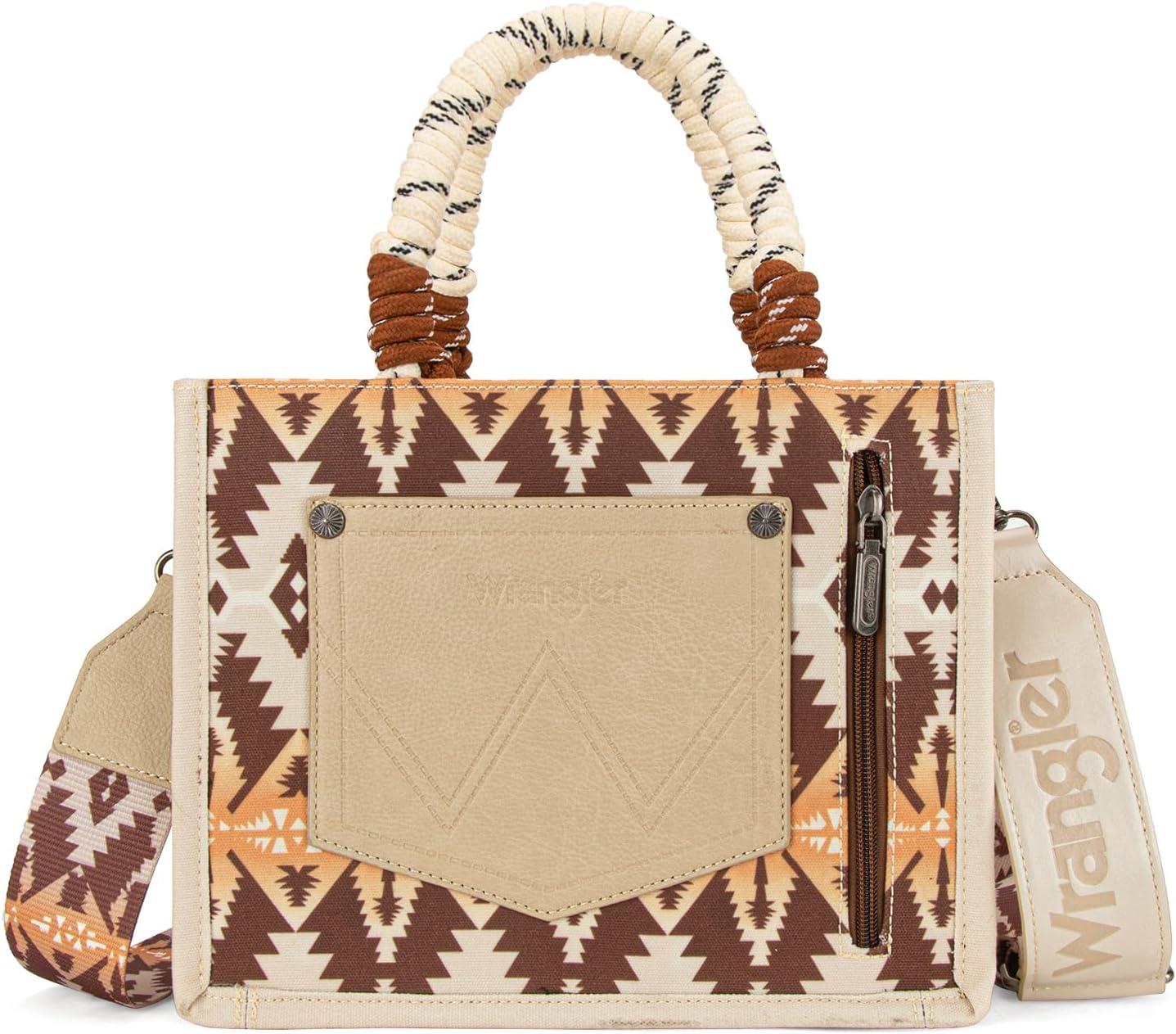 imageMontana West Wrangler Tote Bag Western Satchel Bags for Women with Braided Rope HandlesWide Strapkhaki