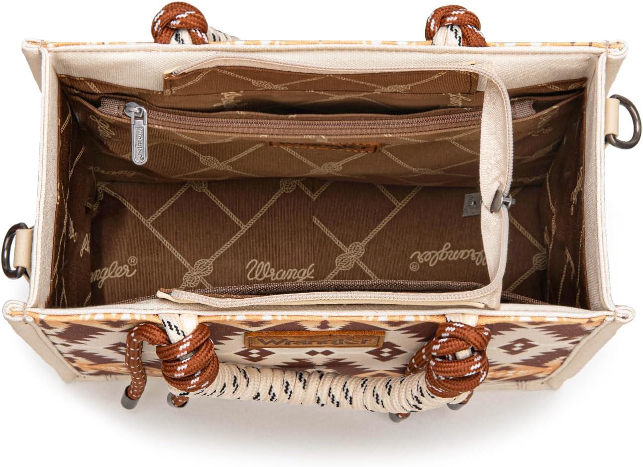 imageMontana West Wrangler Tote Bag Western Satchel Bags for Women with Braided Rope HandlesWide Strapkhaki