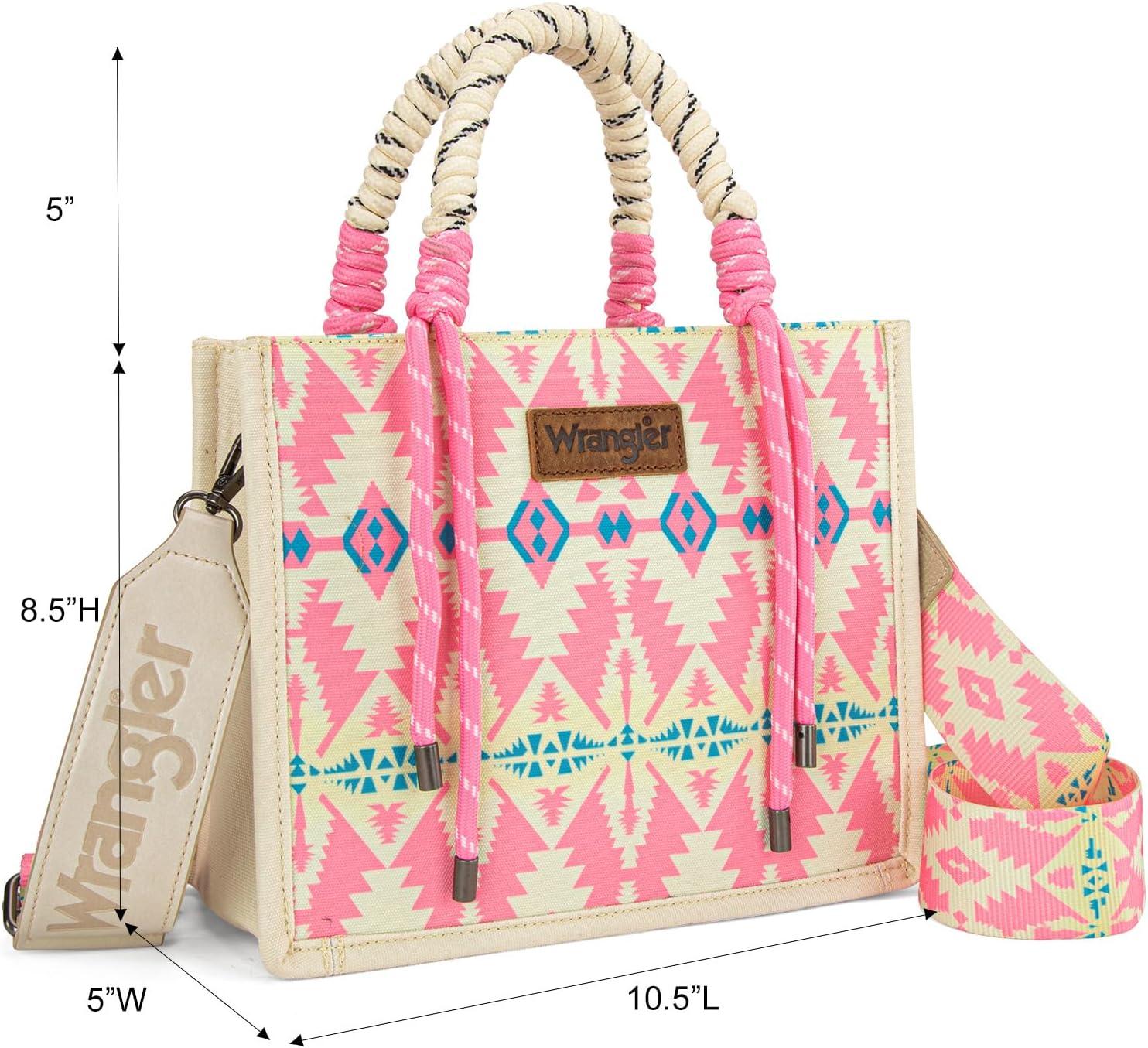 imageMontana West Wrangler Tote Bag Western Satchel Bags for Women with Braided Rope HandlesWide Strappink