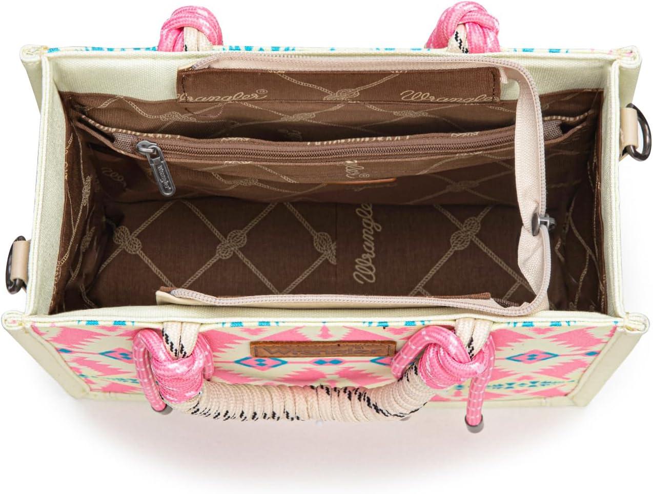 imageMontana West Wrangler Tote Bag Western Satchel Bags for Women with Braided Rope HandlesWide Strappink