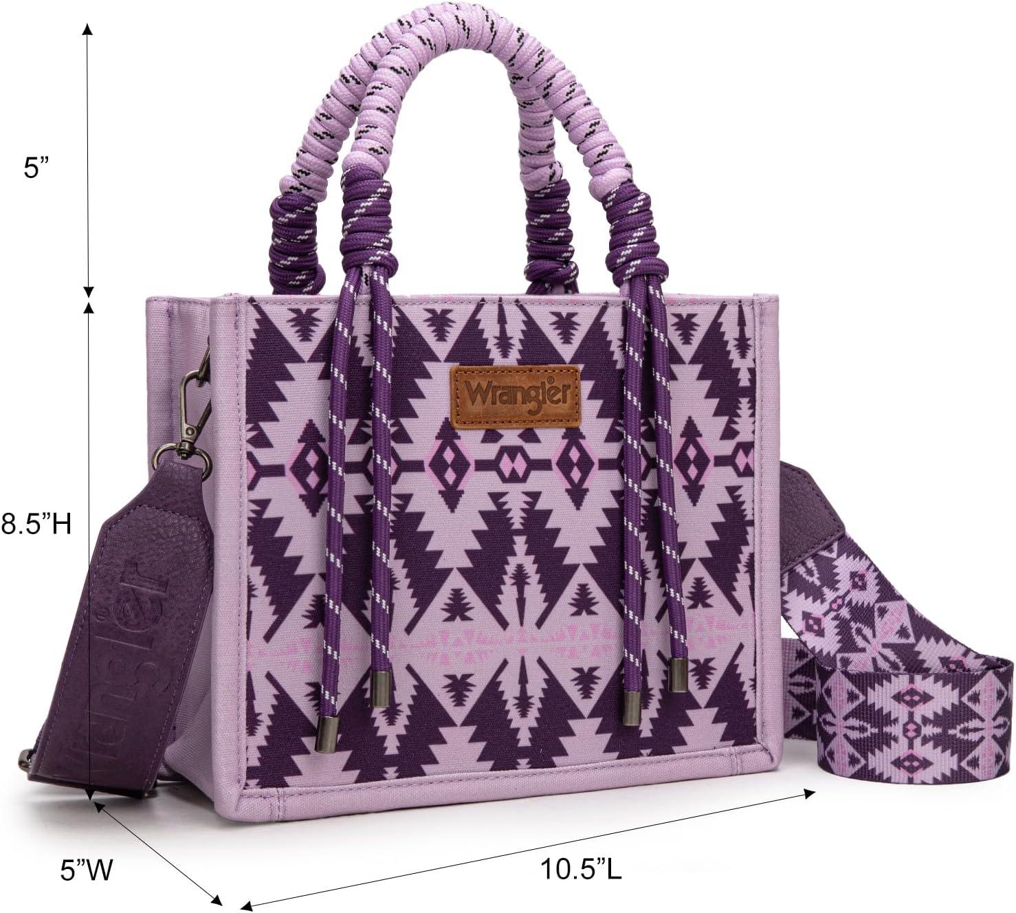 imageMontana West Wrangler Tote Bag Western Satchel Bags for Women with Braided Rope HandlesWide Strappurple