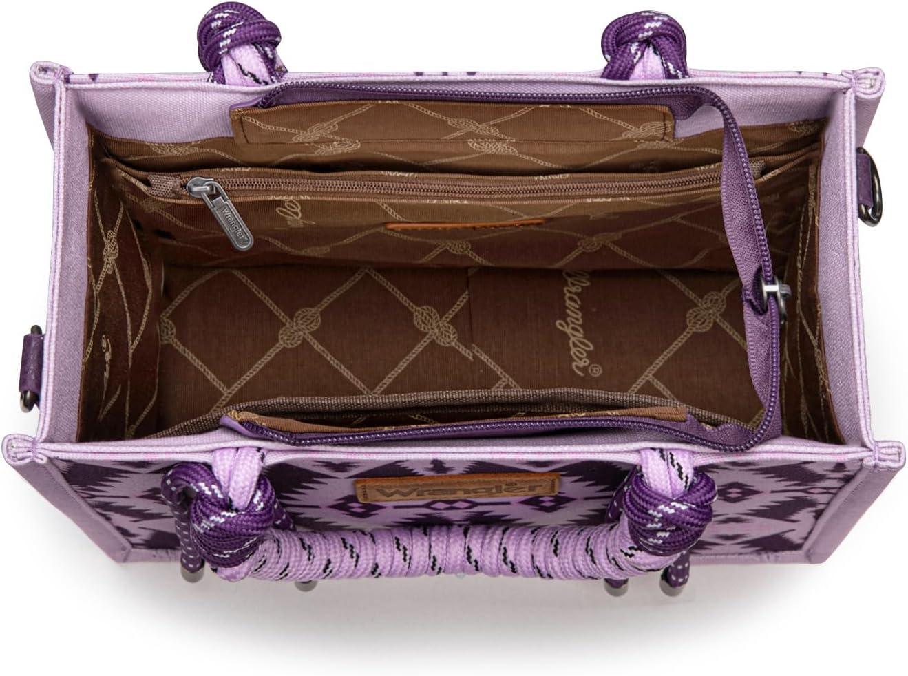 imageMontana West Wrangler Tote Bag Western Satchel Bags for Women with Braided Rope HandlesWide Strappurple